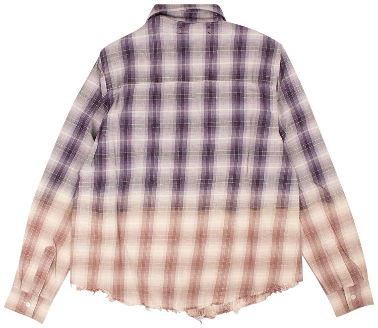 Amiri Ombre Lurex Plaid Top Purple