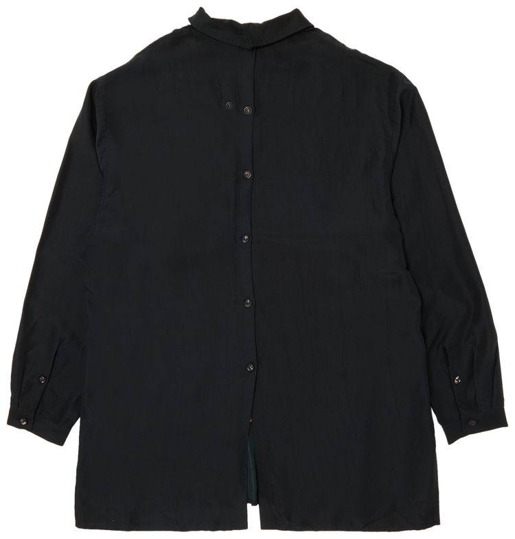 Yohji Yamamoto Printed Silk Shirt Black