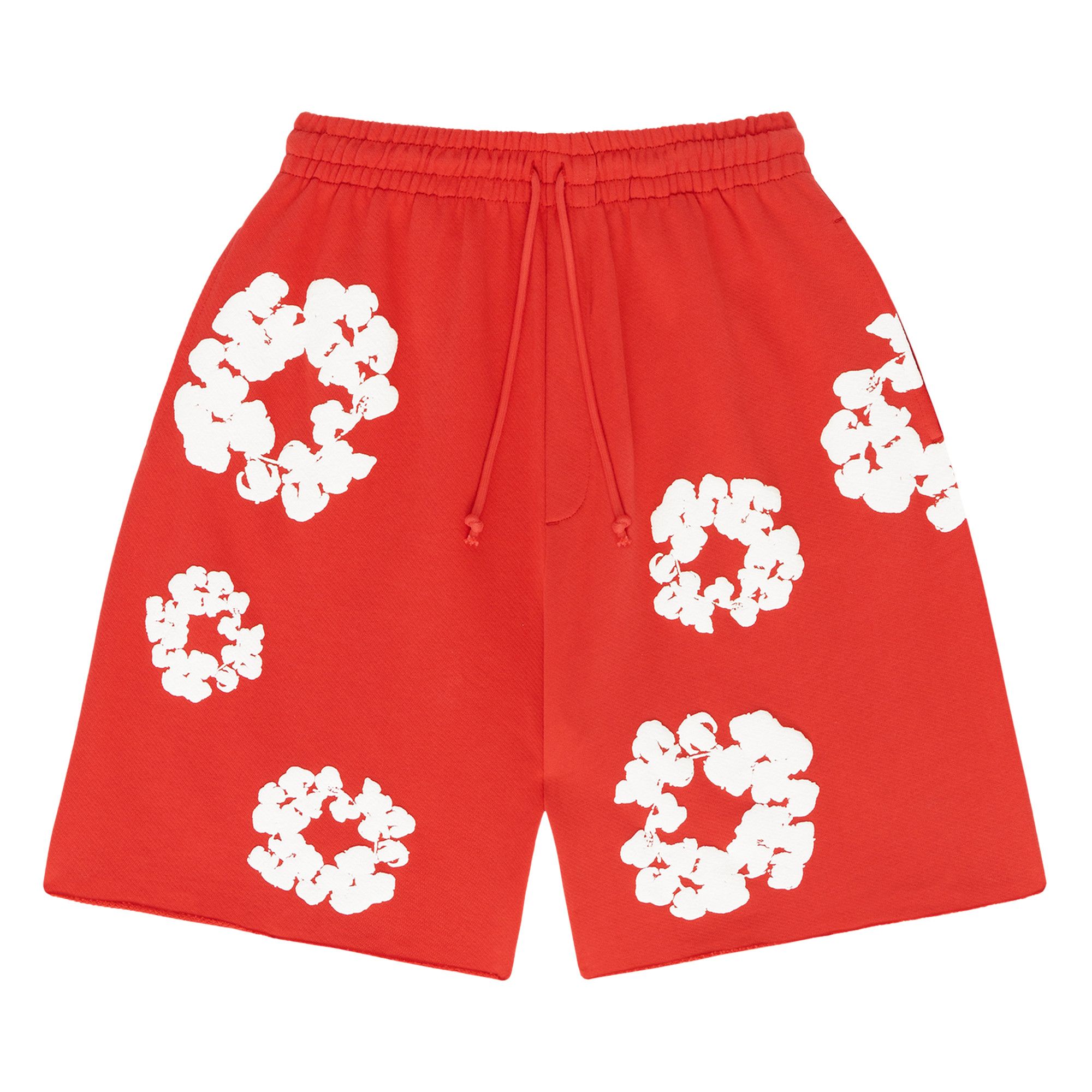 Buy Denim Tears The Cotton Wreath Shorts 'Red' - 402 300 30 RED | GOAT