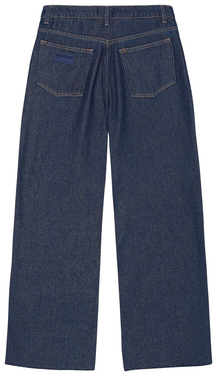 GANNI Heavy Denim Wide Drawstring Jeans Rinse