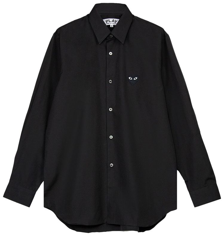 Comme des Garcons PLAY Small Heart Long Sleeve Shirt Black