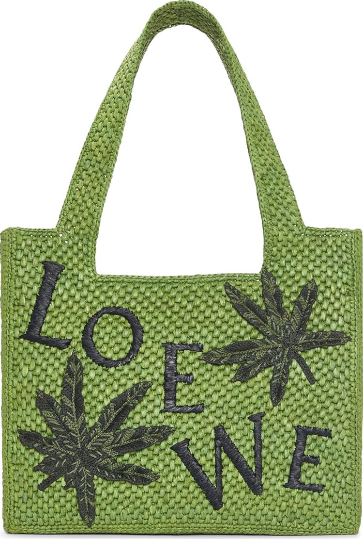 Loewe Logo Font Tote Small Bag in Green