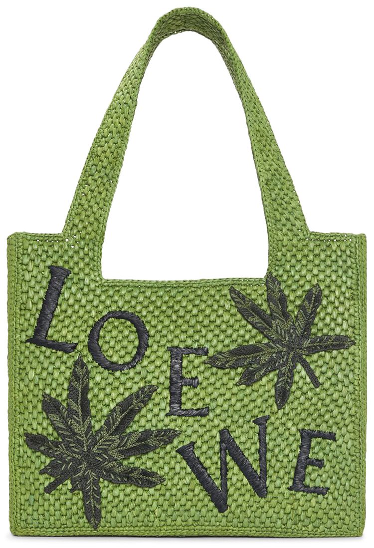 Loewe Leaf Font Tote Bag Green