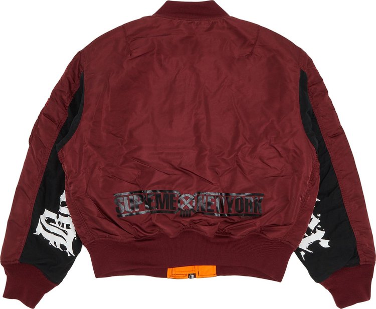 Supreme x Bounty Hunter MA 1 Burgundy