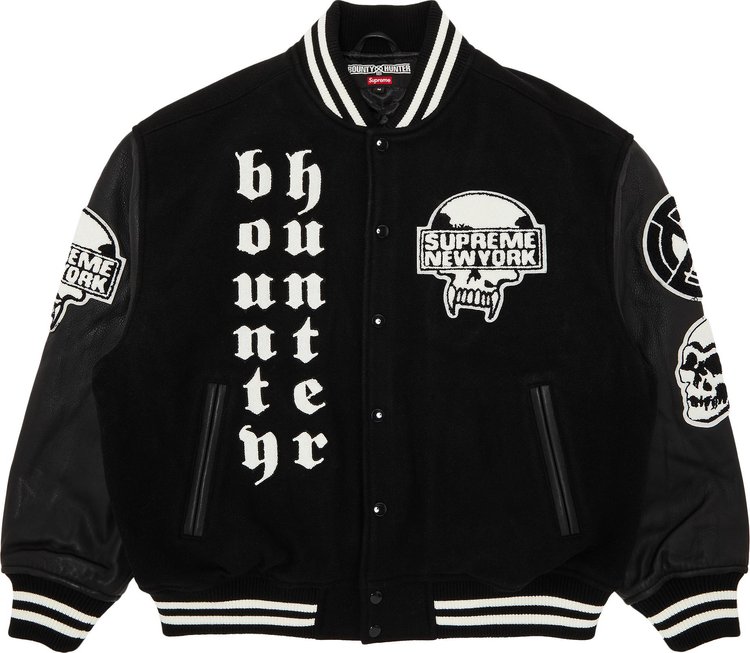 Supreme x Bounty Hunter Varsity Jacket 'Black'