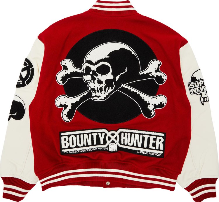 Supreme x Bounty Hunter Varsity Jacket Red