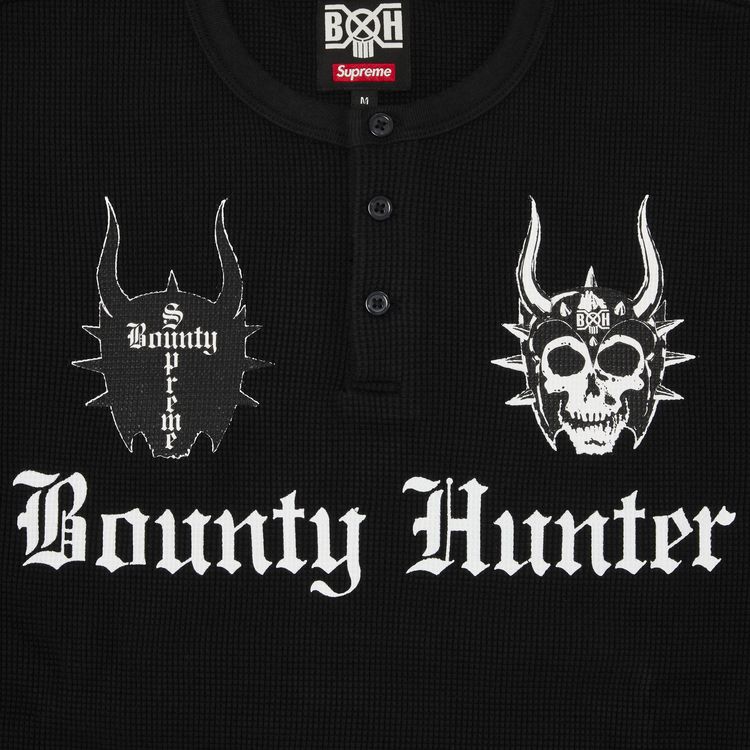 Supreme x Bounty Hunter Thermal Henley Long Sleeve Top Black