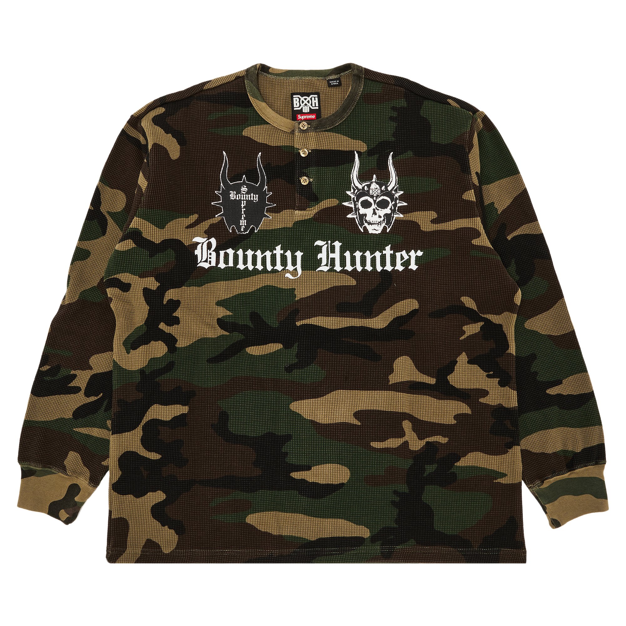 Supreme x Bounty Hunter Thermal Henley Long-Sleeve Top 'Woodland Camo'