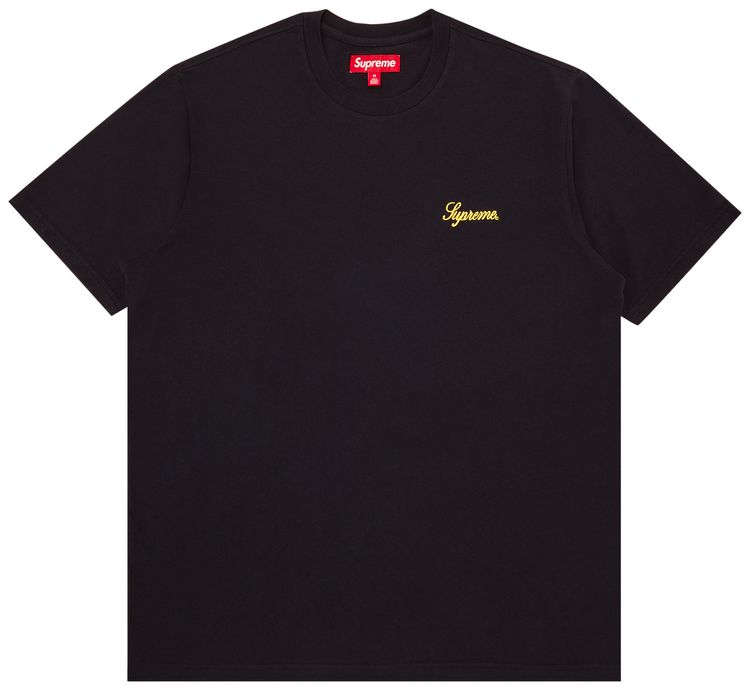 Supreme Washed Script Short Sleeve Top Black