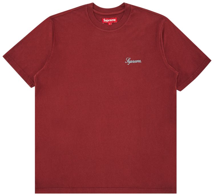 Supreme Washed Script Short Sleeve Top Cardinal