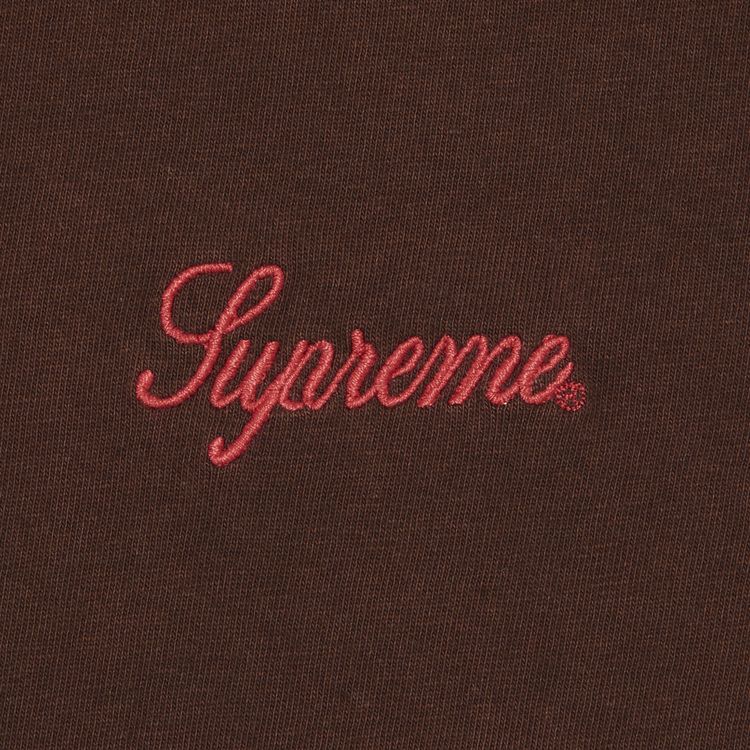 Supreme Washed Script Short Sleeve Top Dark Brown