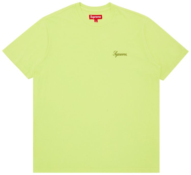 Supreme Washed Script Short Sleeve Top Lime