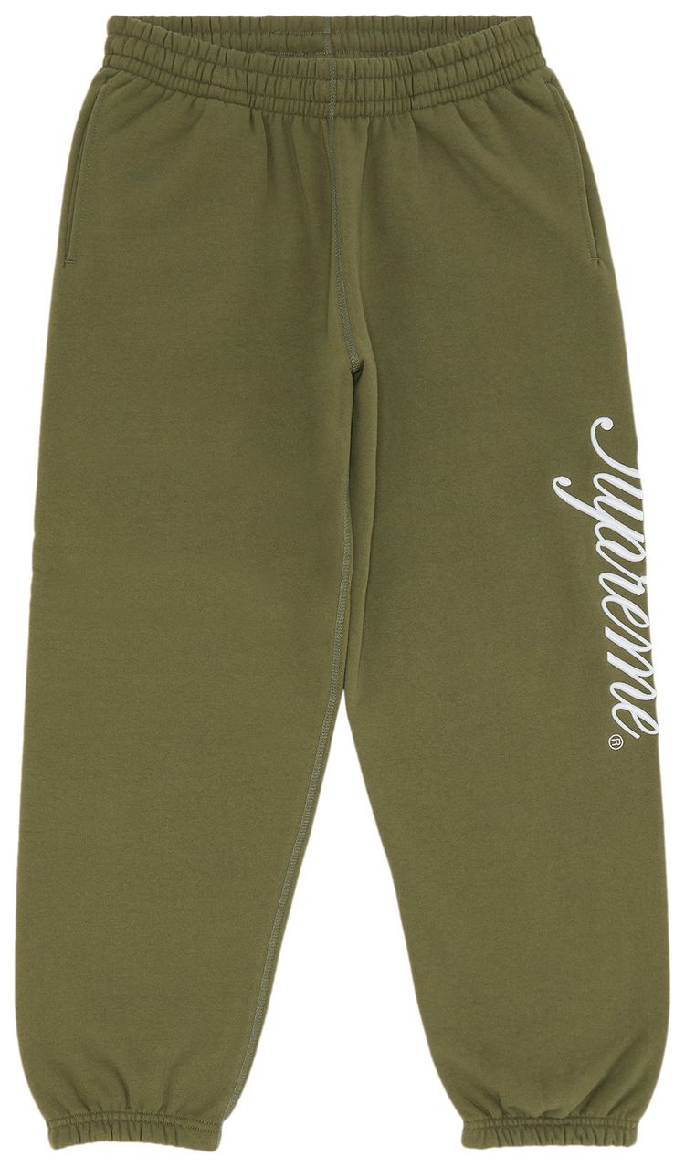 Supreme Raised Script Sweatpant Light Olive