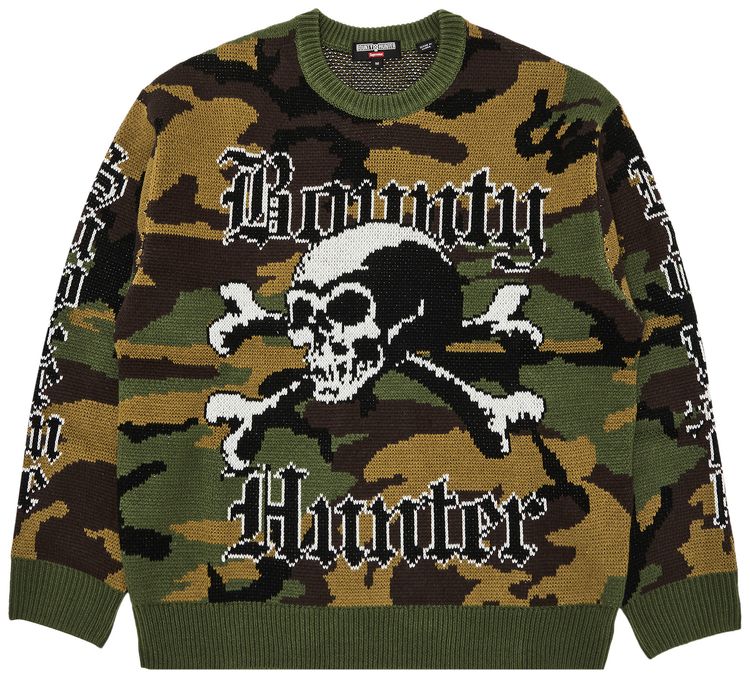 Supreme x Bounty Hunter Sweater Woodland Camo