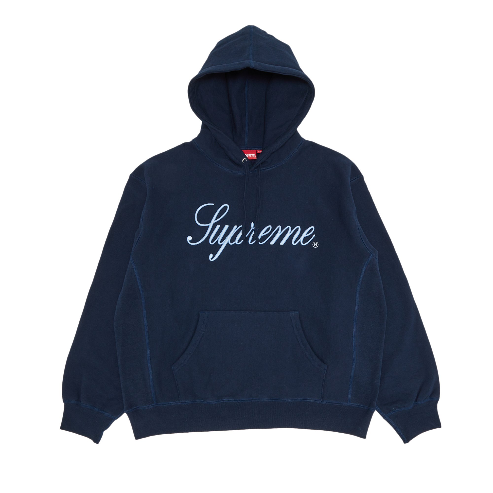 Buy Supreme Raised Script Hooded Sweatshirt 'Navy' - FW23SW77 NAVY