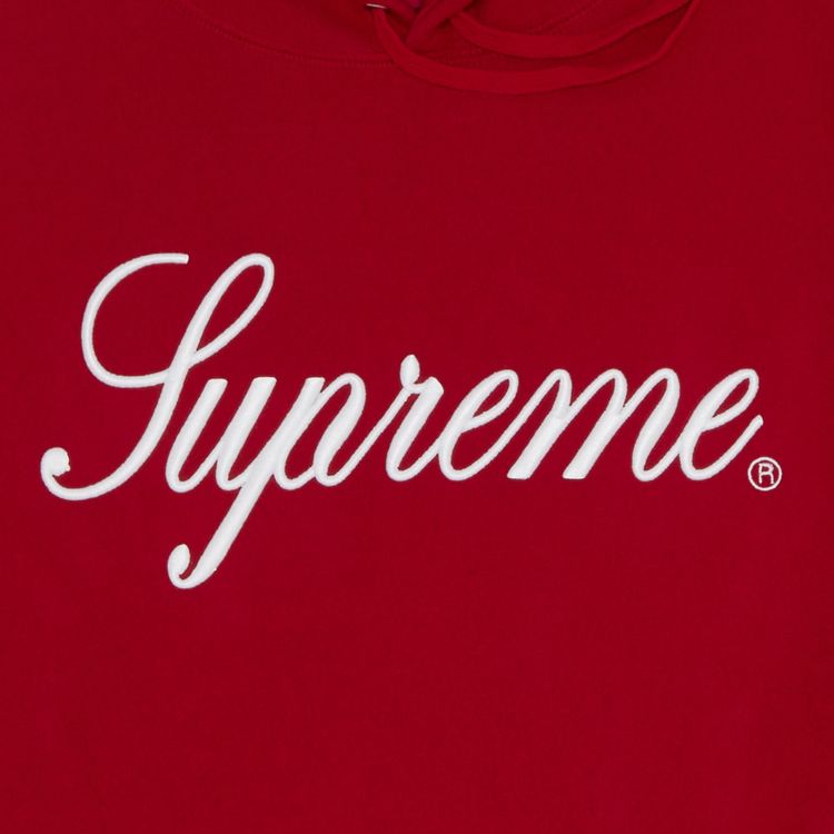 Supreme Raised Script Hooded Sweatshirt Red