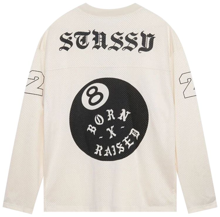 Born x Raised x Stussy CC Football Jersey Cream