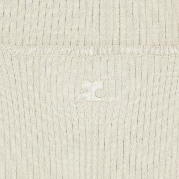 Courreges Holistic Rib Knit Tank Top Oat Meal