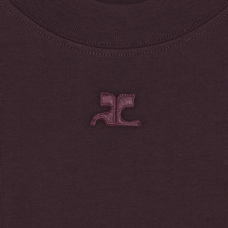 Courreges AC Straight T Shirt Burgundy