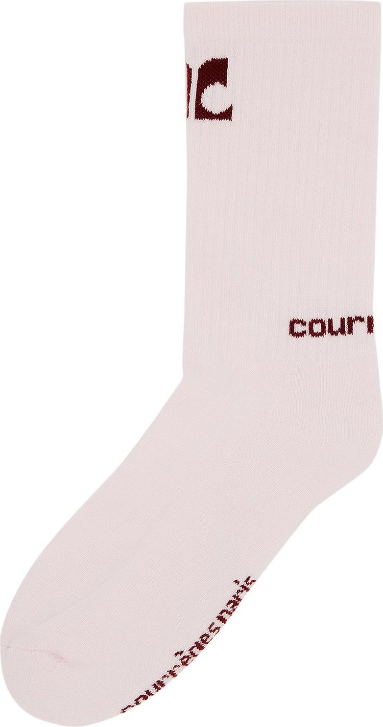 Courreges AC Sports Socks Powder PinkGroseille Fonce