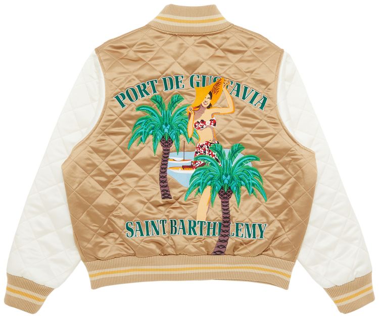 Rhude St Barths Bomber Jacket WhiteTan