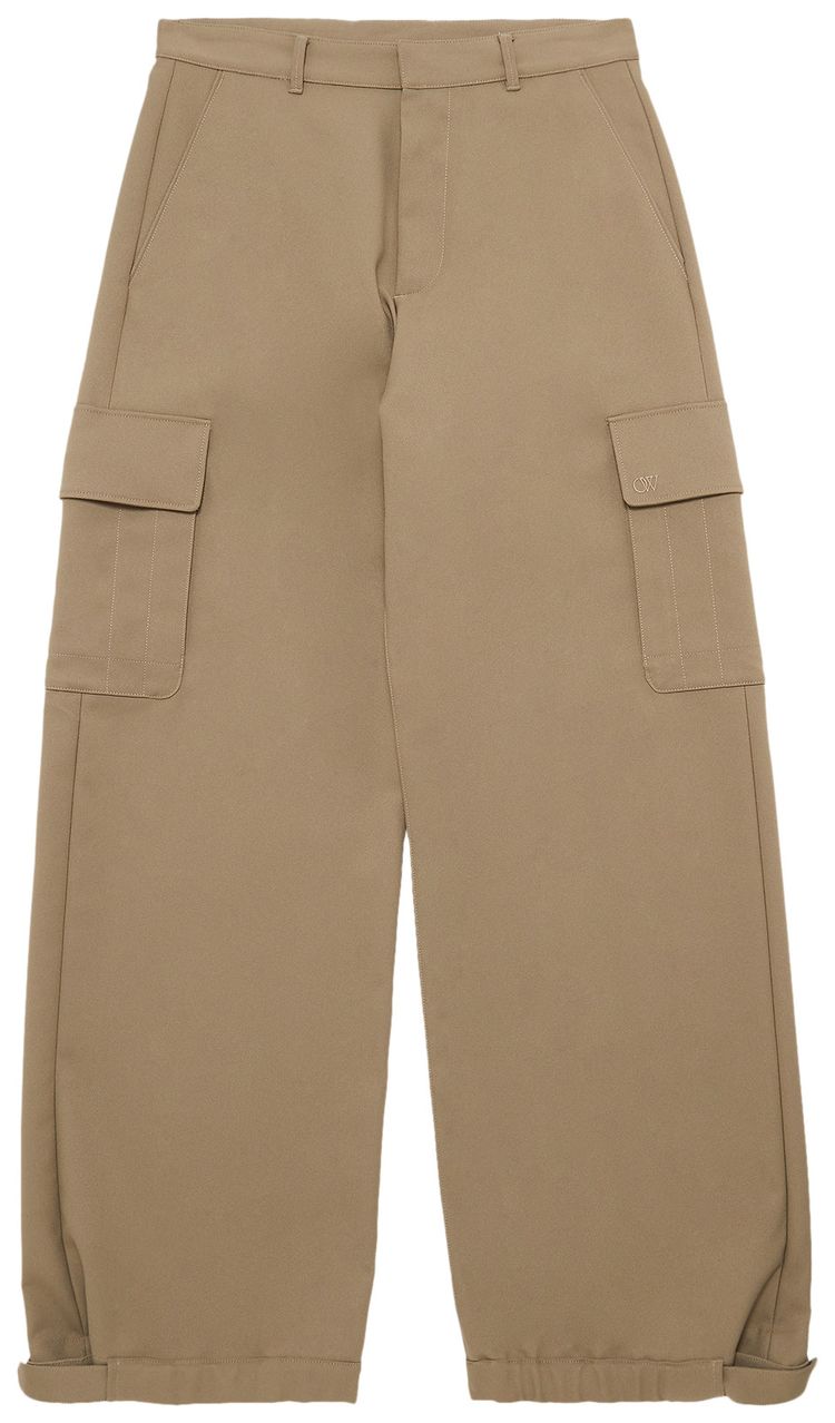Off White Emblem Drill Cargo Pant BeigeBeige