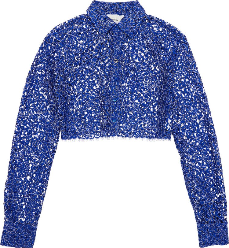 Coperni Lace Cropped Shirt 'Royal Blue'