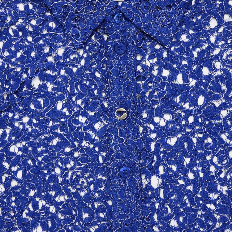Coperni Lace Cropped Shirt Royal Blue