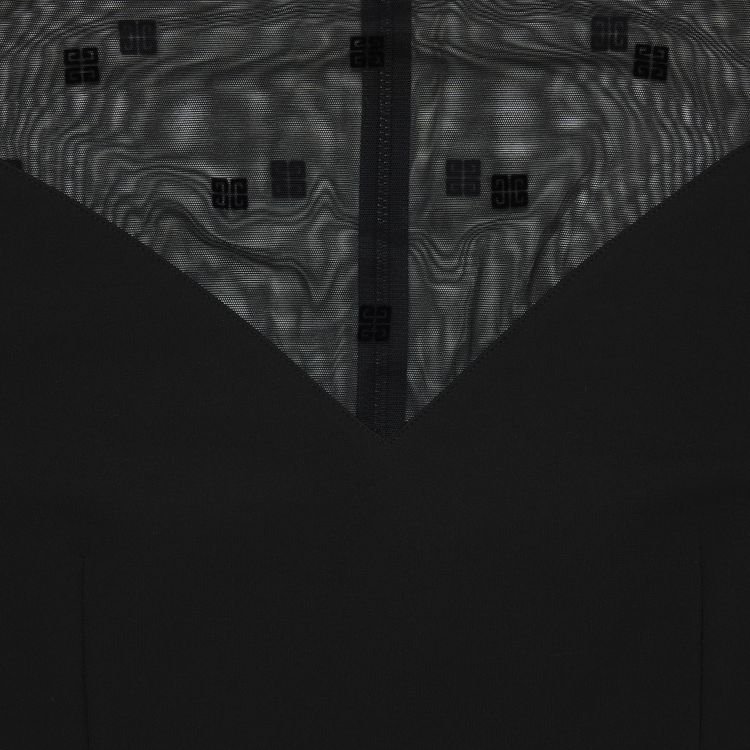 Givenchy 4G Tulle Long Sleeve Top Black