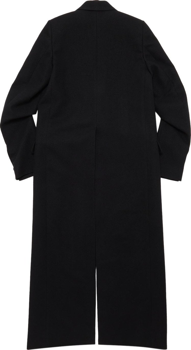 Ann Demeulemeester Lieke Straight Tailored Brushed Wool Coat Black