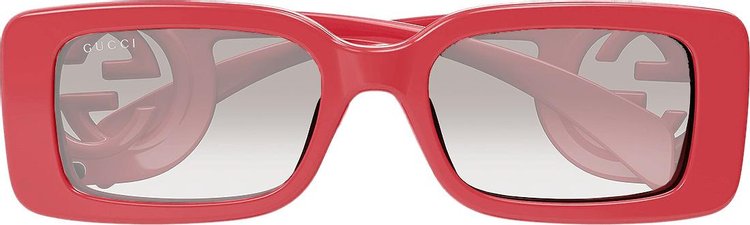 Gucci Rectangular Frame Sunglasses 'Red'