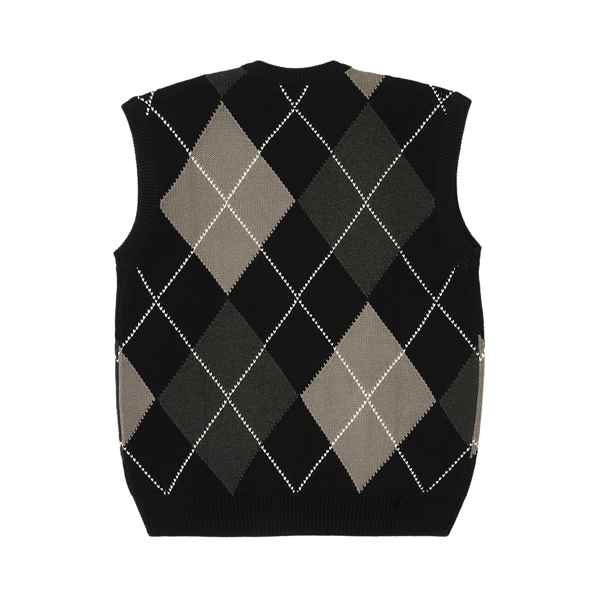 正規店仕入れの Argyle Palace Buy Knit GOAT | P25KW025 - 'Black/Grey' Vest トップス