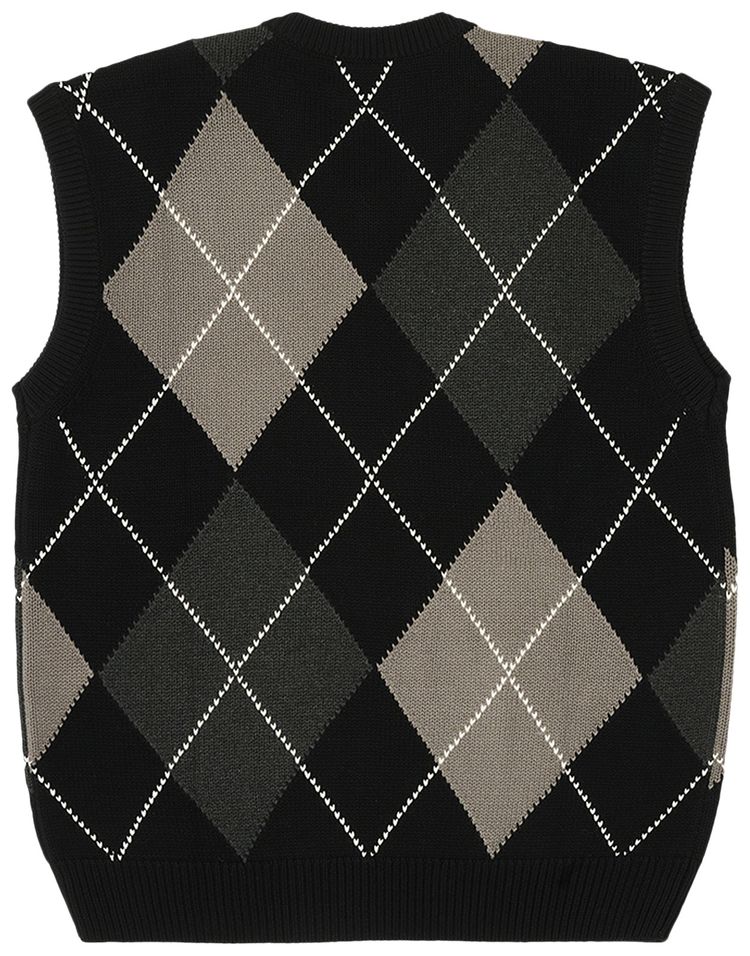 Palace Argyle Knit Vest BlackGrey