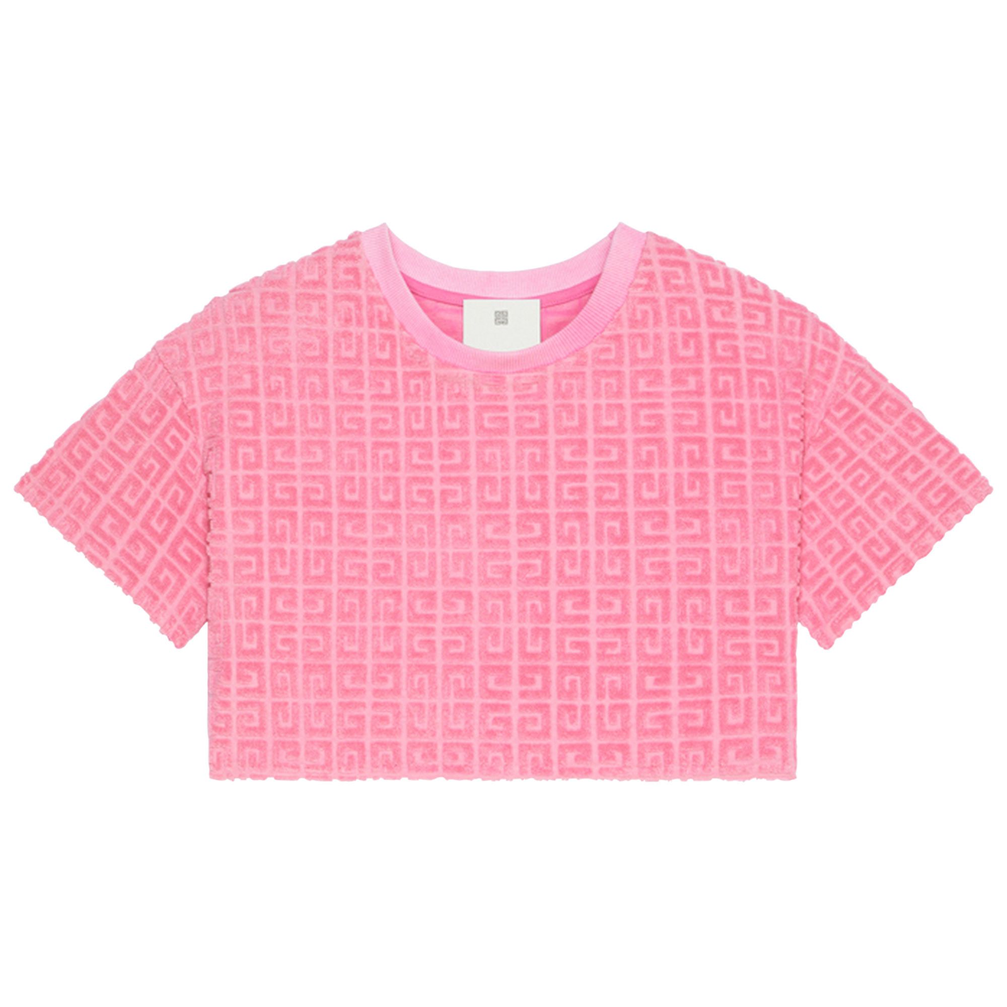 Tシャツ・カットソー GIVENCHY Women Tunic Tops BW70F920GU639 PINK Givenchy - Teen Girls Pink Heart T-Shirt | Childrensalon Outlet
