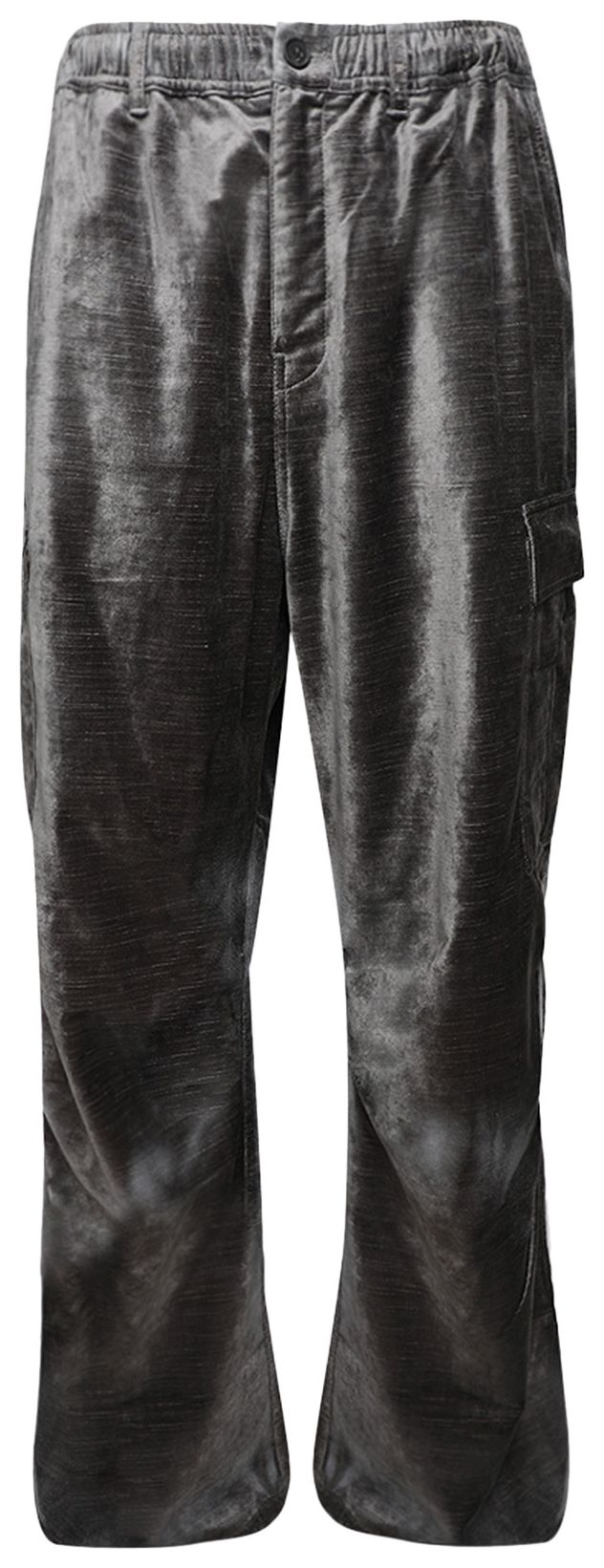 032C Lifeline Destressed Velvet Cargo Pant Unpolished Silver