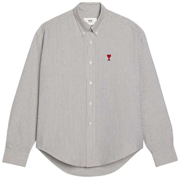 Ami Boxy Fit Shirt BlackNatural White