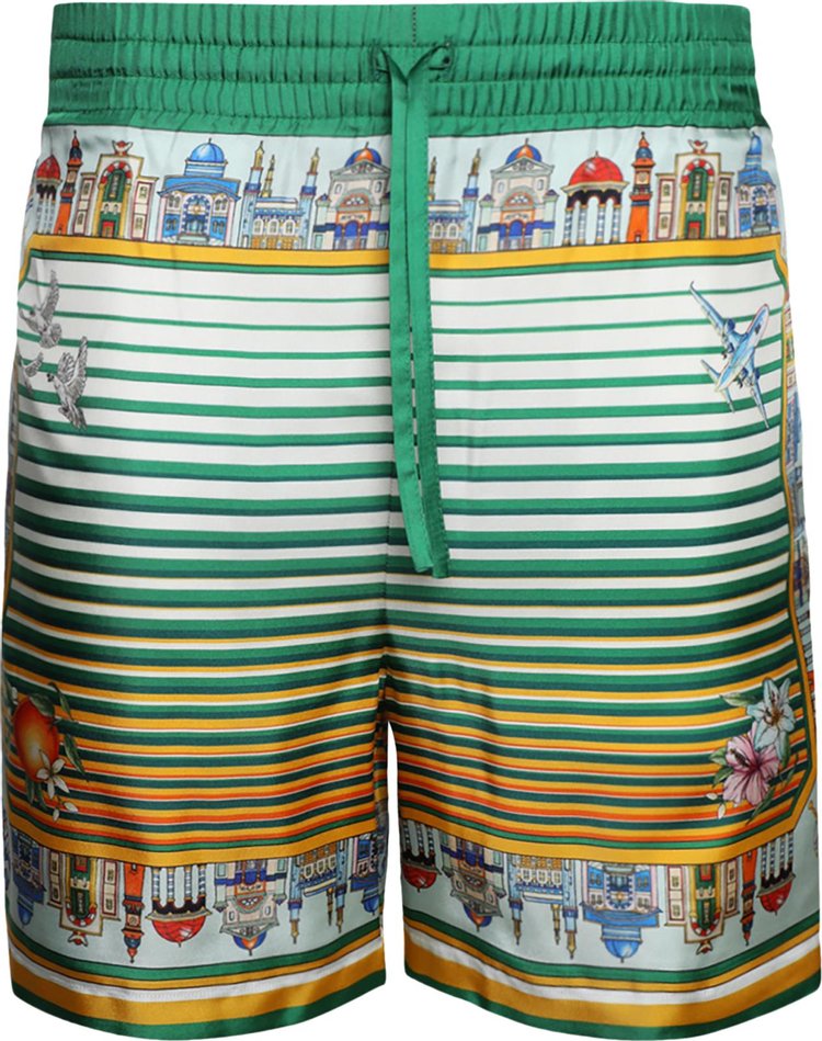 Casablanca Silk Shorts 'Cityscape'