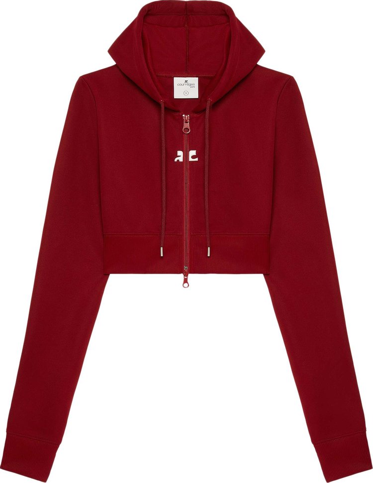 Courrèges Tracksuit Interlock Cropped Jacket 'Red'