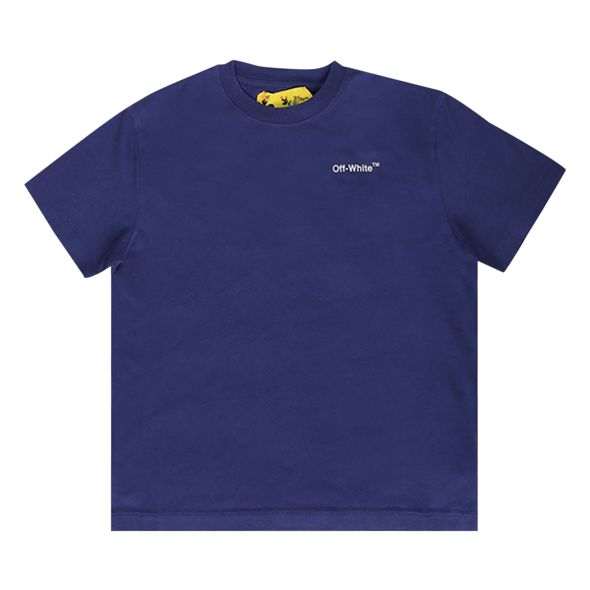 Buy Off White Kids Logo Industrial Tee Navy Blue Yellow