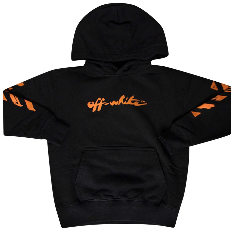 Buy OffWhite Kids Script Hoodie 'Black/Orange' OGBB002F22FLE0021020