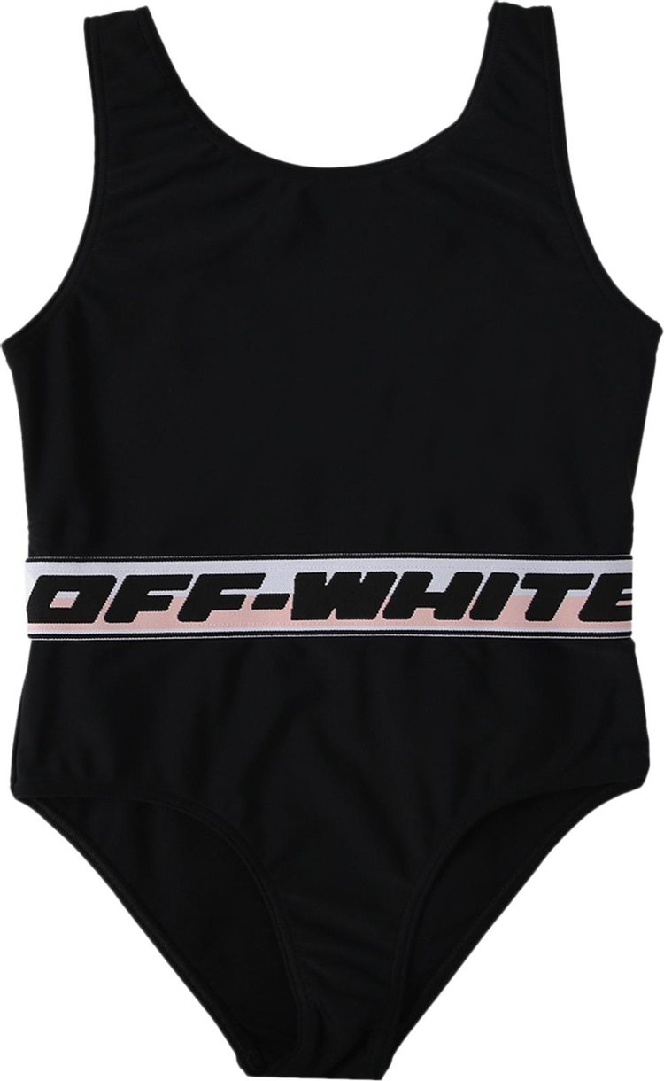 Off-White Kids Logo Band Swimsuit 'Black'