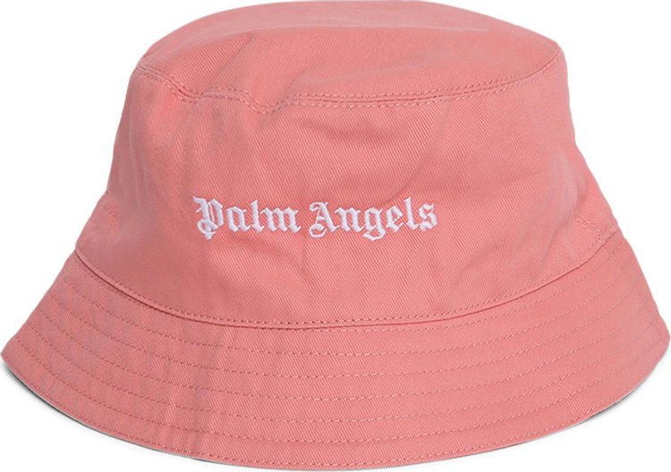 Palm Angels Kids Logo Damier Double Bucket Hat 'Pink/White'