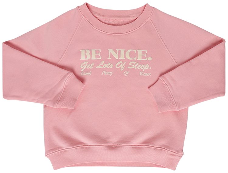 Sporty  Rich Kids Be Nice Crewneck RoseCream