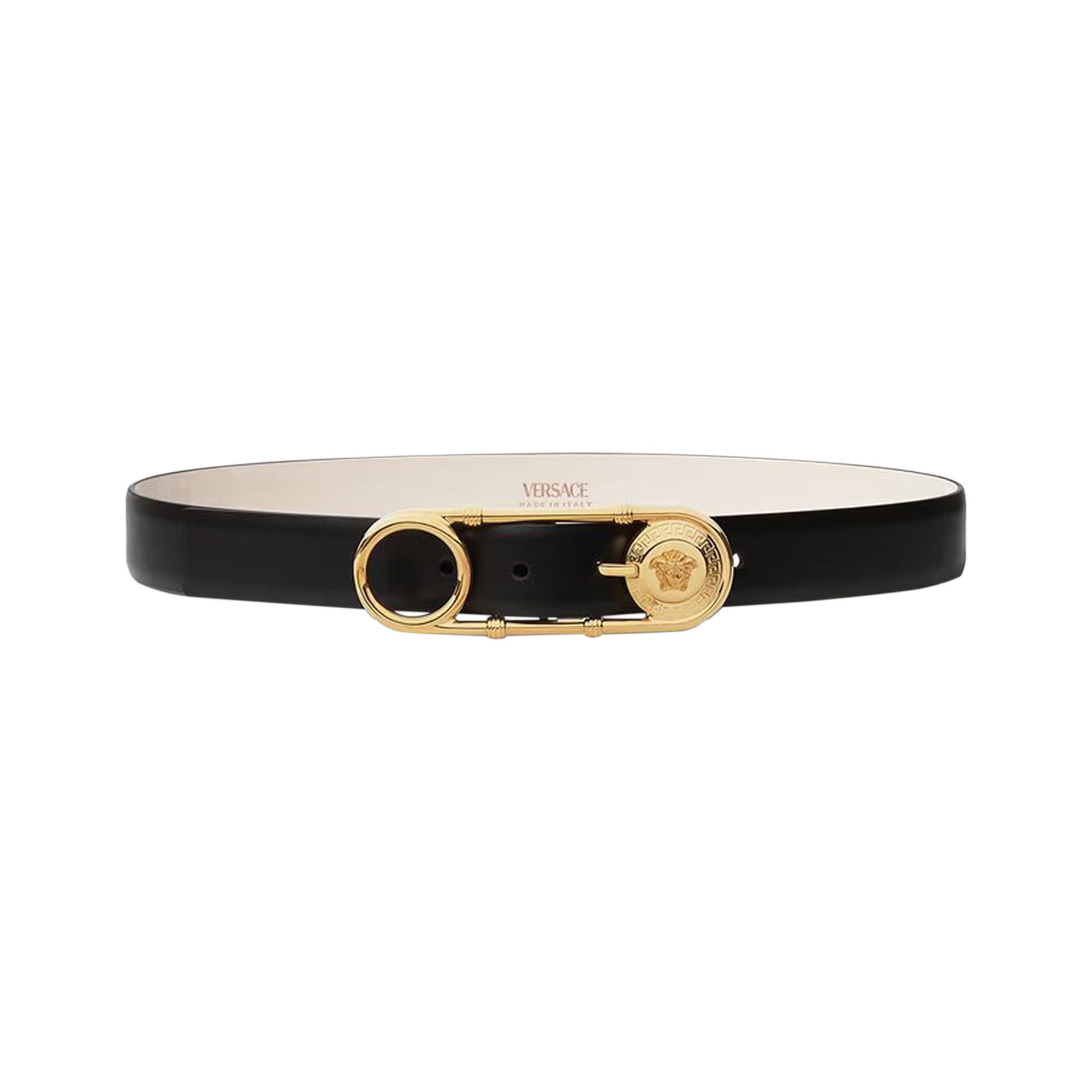 ベルト VERSACE SS25 CINTURA SAFETY PIN (1005786 DV3T1B00V) Buy Versace Safety Pin Leather Belt 'Black/Versace Gold