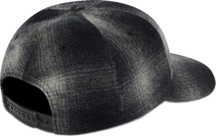 Noah Shadow Plaid 5 Panel Hat Black