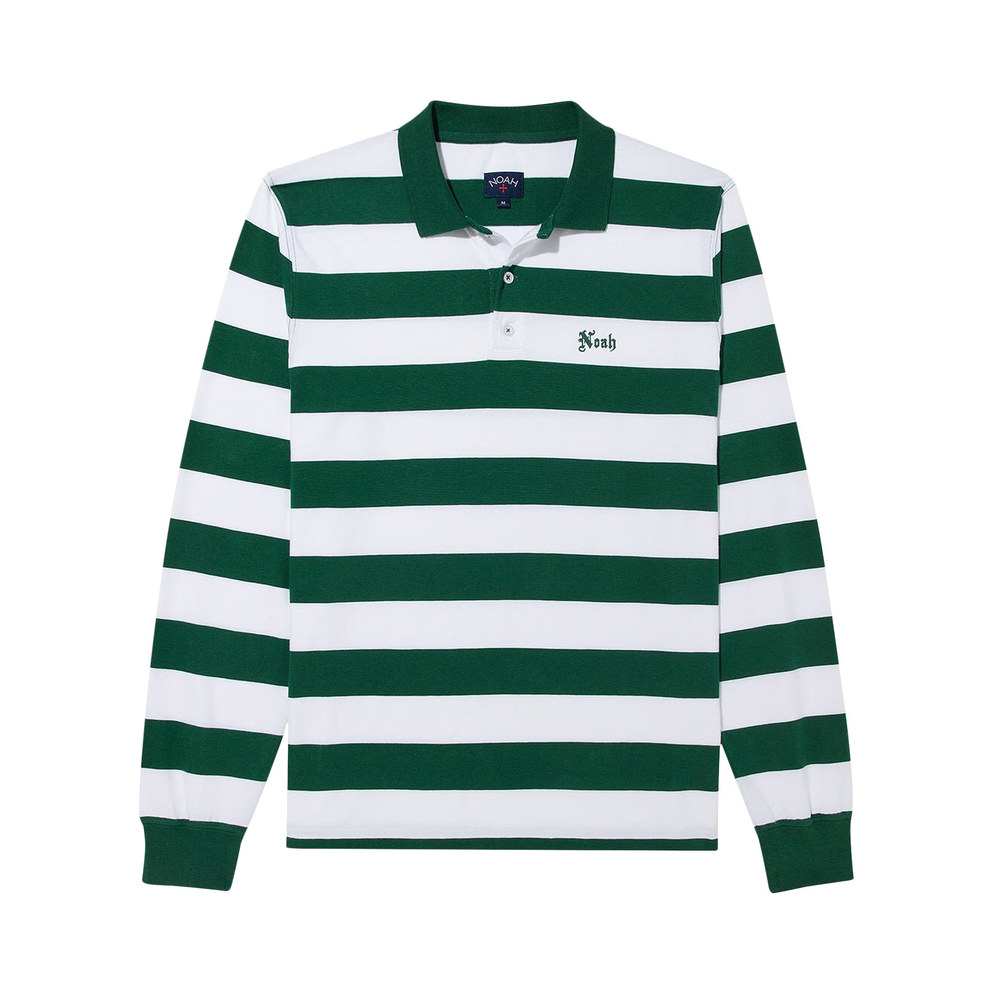 Buy Noah Jersey Long-Sleeve Polo 'Green/White' - KN132FW23 GREE