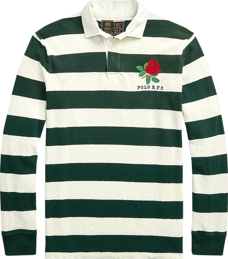 Polo Ralph Lauren Stripe Rugby Shirt 'Moss Agate'