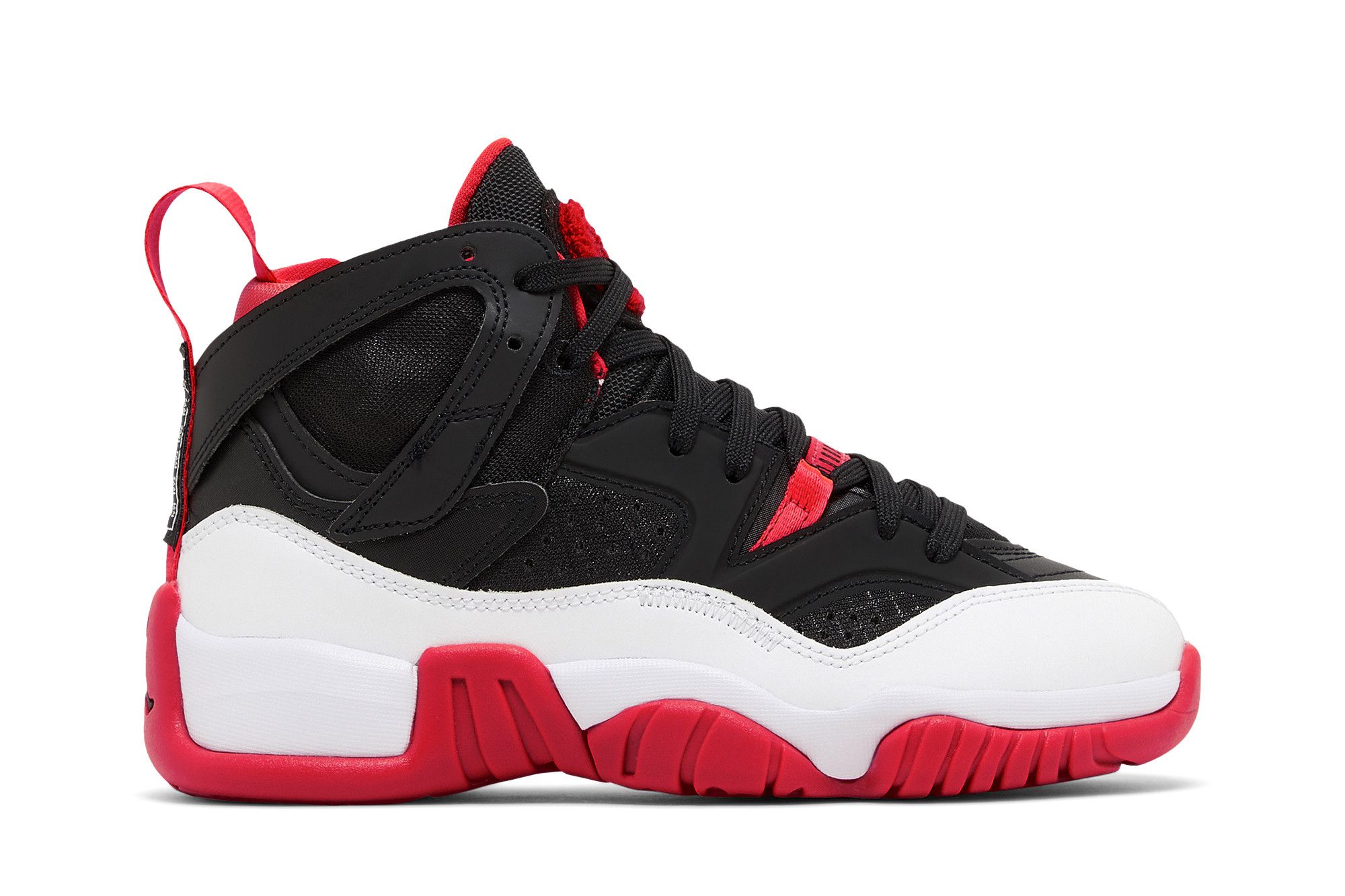 Jordan 11 black clearance with red jumpman
