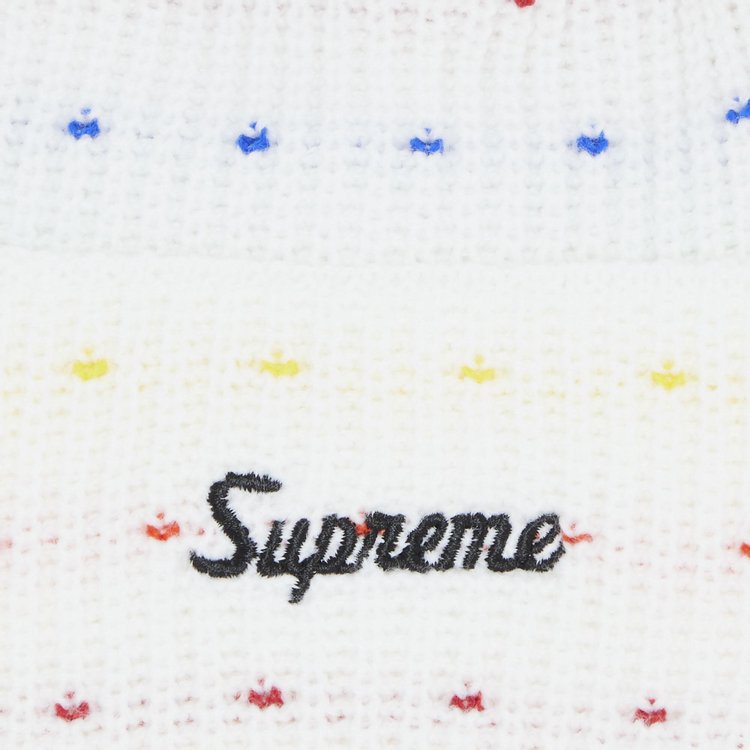 Supreme Loose Gauge Beanie White Multicolor