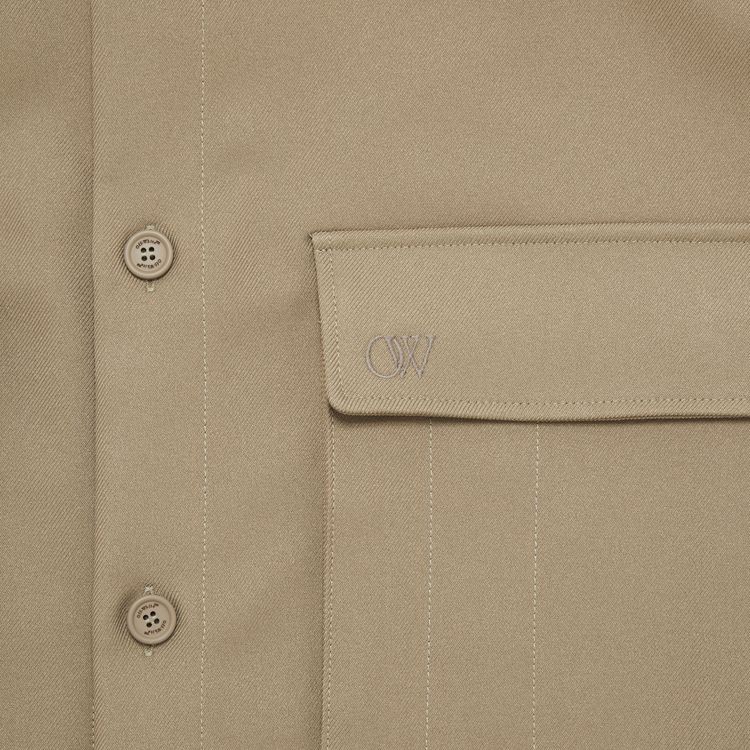 Off White Emblem Drill Military Overshirt BeigeBeige